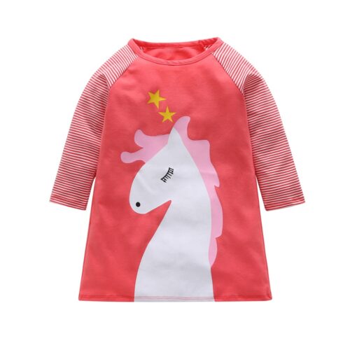 1-7 Years Kids Girl Dress Toddler Baby Long Sleeve Dresses Summer Children Clothing Girls Cotton Princess Dress Kid Tops Outfits