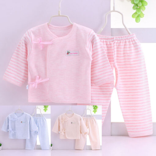 HIPAC Newborn Baby Infant Clothes Set Cotton Baby Boys Girls Tops+Pants Suits Cute Cartoon Baby Underwear All Season Style