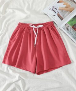 Women Shorts Summer Casual Solid Drawstring shorts high waist loose shorts for girls Soft Cool female short M-2XL