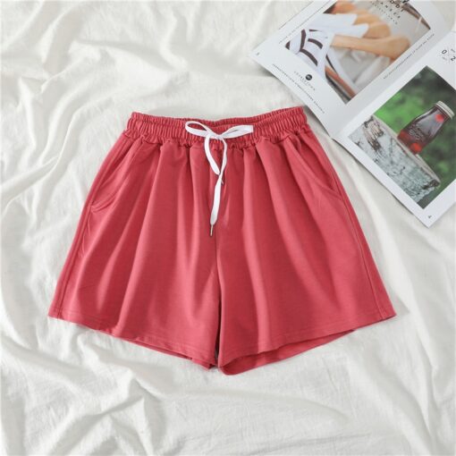 Women Shorts Summer Casual Solid Drawstring shorts high waist loose shorts for girls Soft Cool female short M-2XL