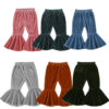 Infant Kids Baby Girls Velvet Bell-Bottoms Baby Children Long Flared Trousers Retro Casual Elastic Waist Pants for Kids 6M-6T