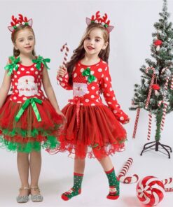 Fancy New Year Baby Girl Carnival Santa Dress For Girls Summer Mouse Christmas Children Clothing Party Tulle Kids Costume