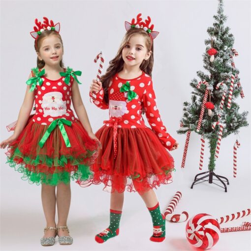 Fancy New Year Baby Girl Carnival Santa Dress For Girls Summer Mouse Christmas Children Clothing Party Tulle Kids Costume