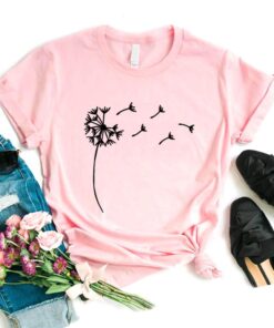 Wildflower Dandelion Women White Print T-Shirt Summer Girl Casual Funny Clothes Lady Yong 90s Harajuku Top Tee,Drop Ship