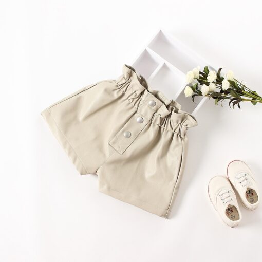 2020 New autumn winter Kids faux leather Shorts pants For Girls baby Princess Children 6 8 10 12 years