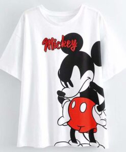 Disney Cartoon Cotton T-Shirt Women 2020 Summer Casual Mickey Mouse Daisy Duck Tshirt Women Vintage Streetwear Tee Tops T-Shirts