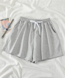 Women Shorts Summer Casual Solid Drawstring shorts high waist loose shorts for girls Soft Cool female short M-2XL