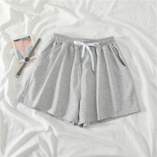 Women Shorts Summer Casual Solid Drawstring shorts high waist loose shorts for girls Soft Cool female short M-2XL
