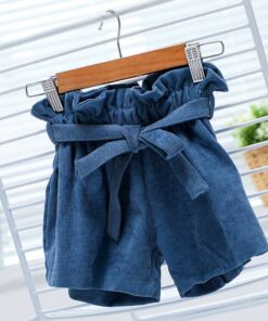 Summer New Retro Fashion Baby Girls Shorts Pure Cotton High Waist Short 0-5Y Kid Casual Bow Loose Short Solid Color Girl Legging