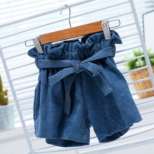 Summer New Retro Fashion Baby Girls Shorts Pure Cotton High Waist Short 0-5Y Kid Casual Bow Loose Short Solid Color Girl Legging