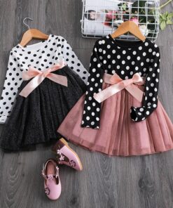 2020 Elegant Kids Flower Girls Winter Dresses Children Kids Floral Long Sleeve Clothing Girls Princess Tulle Dress
