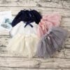 1-6T Girls Baby Ballet tutu Skirts Pink Gray Short Cake Skirt Wavy Infant Pearl children Princess tule rok Baby Skirts meisjes