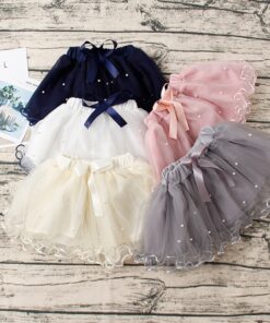 1-6T Girls Baby Ballet tutu Skirts Pink Gray Short Cake Skirt Wavy Infant Pearl children Princess tule rok Baby Skirts meisjes