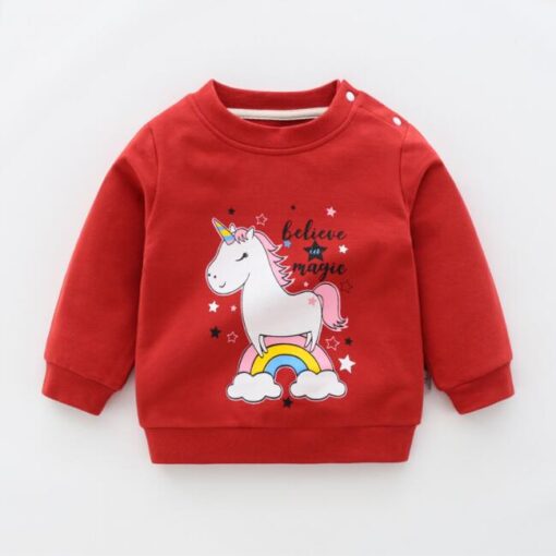 Autumn New Cute Toddler Girl Clothes Fashion Boys Sweatshirt Cartoon Animals Pattern Long Sleeve O Neck Cotton Baby Warm Outfits