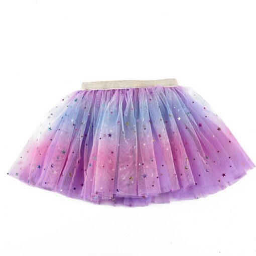 Toddler Skirt Kids Baby Star Glitter Dance Tutu Skirt For Girl Sequin 3 Layers Tulle Toddler Pettiskirt Children Chiffon 2-8T