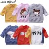 12M-5T Kids Sweatershirts Toddler Boys Girls Velet Sweatshirt Autumn Winter Warm Pullover Cotton Hoodies Children Outwear Tops