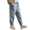 New Jeans For Boys Solid Jeans Pants For Boys Velcro Cargo Pants Kids Jeans Boy Spring Autumn Casual Teenage Clothes For Boys