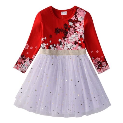 VIKITA Girls Princess Dresses Kids Cartoon Vestidos Children Autumn Dress Kids Dress for Girls Long Sleeve Unicorn Dresses