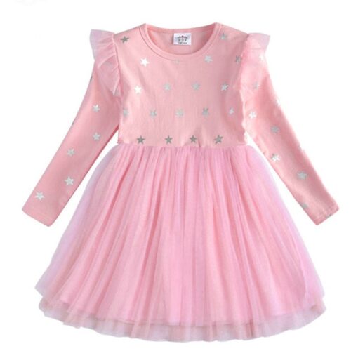 VIKITA Girls Princess Dresses Kids Cartoon Vestidos Children Autumn Dress Kids Dress for Girls Long Sleeve Unicorn Dresses