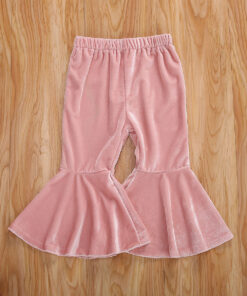 2020 New Toddler Kids Baby Girl Elastic Waist Velvet Flare Pant Bell Bottom Autumn Clothes