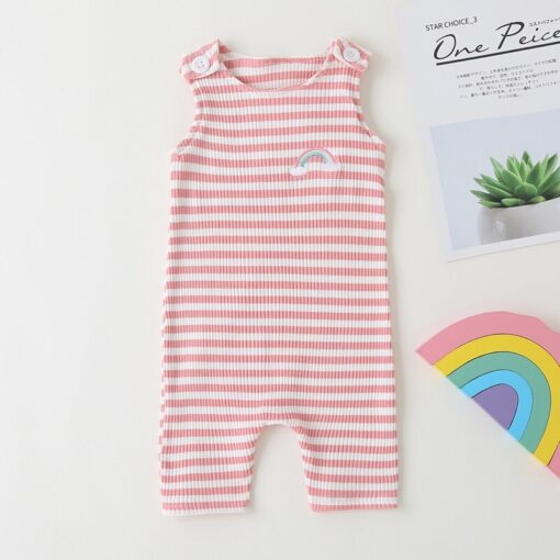2020 New Baby Boys Girls Clothes Newborn Romper Infant Jumpsuit Summer Cotton Striped Patchwork Rompers Cool Shorts Babies 0-24M