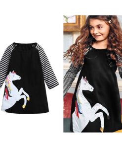 1-7 Years Kids Girl Dress Toddler Baby Long Sleeve Dresses Summer Children Clothing Girls Cotton Princess Dress Kid Tops Outfits