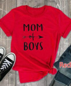 MOM OF BOYS Letter Print T Shirt Women Short Sleeve O Neck Loose Tshirt 2020 Summer Women Causal Tee Shirt Tops Mujer