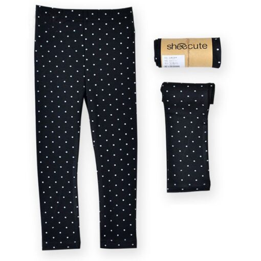 Children Girls Skinny Leggings Long Pants Polka Dots Printed Kids Spring Autumn Cotton Bottoms Dotted Elastic Trousers
