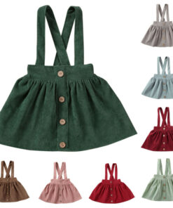 Kid Baby Girl Strap Suspender Skirt Corduroy Party Overalls Autumn A Line Toddler Girls Casual Clothing Outfits 1-6Y