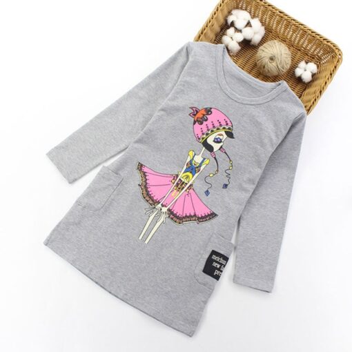 Girls Dresses Teenage Spring Party Dress For Girls 2020 Summer Long Sleeve Cartoon Kids Dress For Girls 6 8 10 12 Years