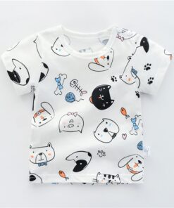 Girls 6M-5Y summer T-Shirts short sleeve Tees Kids Children Casual Cartoon Unisex cotton T-Shirts Boy baby clothes girls tops
