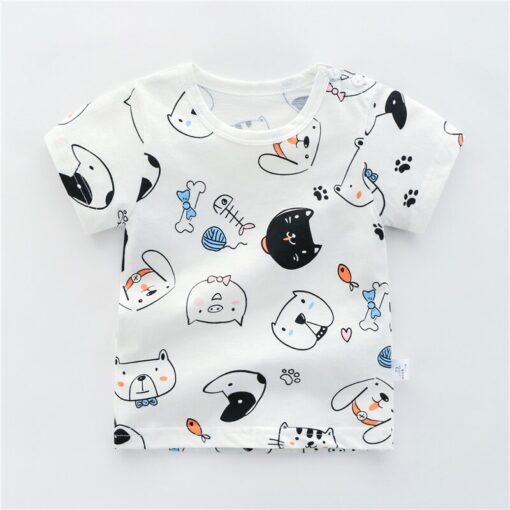 Girls 6M-5Y summer T-Shirts short sleeve Tees Kids Children Casual Cartoon Unisex cotton T-Shirts Boy baby clothes girls tops
