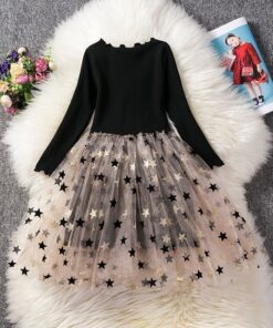 Dot Long Sleeve Dress For Girls Clothing Baby Girl Clothing Teenager School Daily Wear Kids Casual Clothes Vestido Infantil 8T