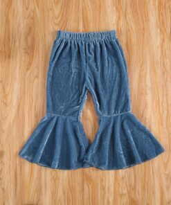 Infant Kids Baby Girls Velvet Bell-Bottoms Baby Children Long Flared Trousers Retro Casual Elastic Waist Pants for Kids 6M-6T