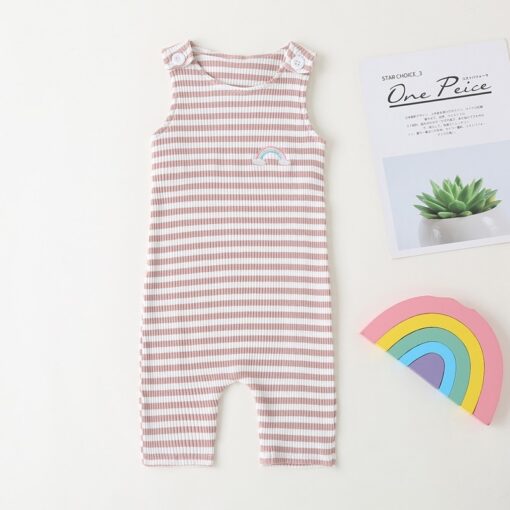 2020 New Baby Boys Girls Clothes Newborn Romper Infant Jumpsuit Summer Cotton Striped Patchwork Rompers Cool Shorts Babies 0-24M