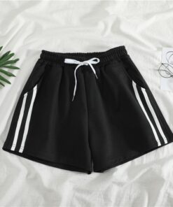 Women Shorts Summer Casual Solid Drawstring shorts high waist loose shorts for girls Soft Cool female short M-2XL