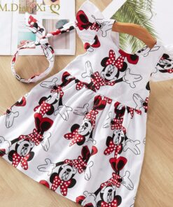 2020 New Fashion Baby Girls Dress Summer Dress Cartoon Minnie Mouse Dress Princess Dress Children's Girl Clothing 1-6 Years