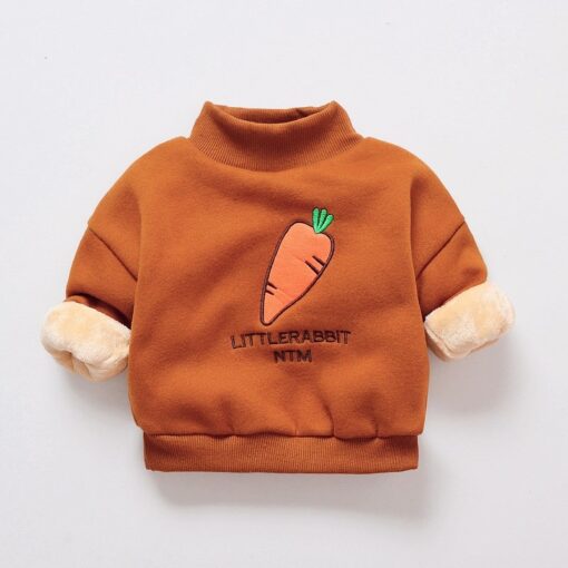 Baby Boy Girls winter Sweatshirts kids warm Pullover Clothes Children Sweatshirts Kids Girl Plus velvet thick Tops Costume