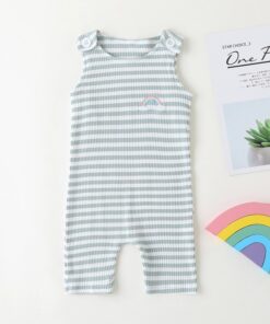 2020 New Baby Boys Girls Clothes Newborn Romper Infant Jumpsuit Summer Cotton Striped Patchwork Rompers Cool Shorts Babies 0-24M