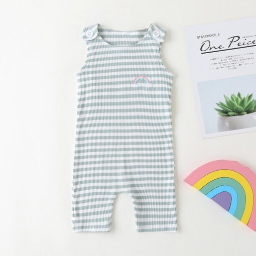 2020 New Baby Boys Girls Clothes Newborn Romper Infant Jumpsuit Summer Cotton Striped Patchwork Rompers Cool Shorts Babies 0-24M