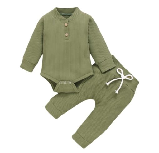 Newborn Baby Outfit 0-24M Children Clothing long sleeve Rompers+Pant 2pcs Suit Boy Kids Clothes Baby Girl Set Jumpsuit