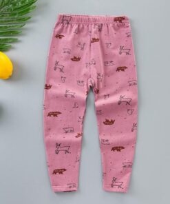 3-12Y Kids Children Boys Girls Bottom Pants Autumn Spring Lycra Thin Cartoon Kids Harem Pants Kids Girls Leggings Trousers