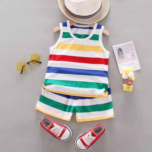 2020 New Baby Shirt Clothing Set Boys Girls Cute Summer Casual Wear Set Cartoon Mustache Top Denim Set Children's Clothes 1-4 Ye