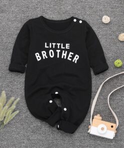 Newborn Infant Baby Boy Girl Button Letter Long Sleeve Romper Jumpsuit Playsuit Clothes Christmas Organic Cotton Baby Clothing