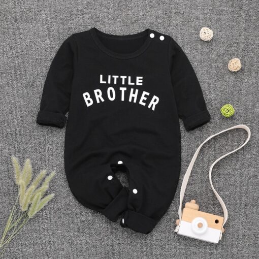 Newborn Infant Baby Boy Girl Button Letter Long Sleeve Romper Jumpsuit Playsuit Clothes Christmas Organic Cotton Baby Clothing