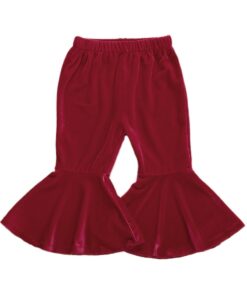 2020 New Toddler Kids Baby Girl Elastic Waist Velvet Flare Pant Bell Bottom Autumn Clothes