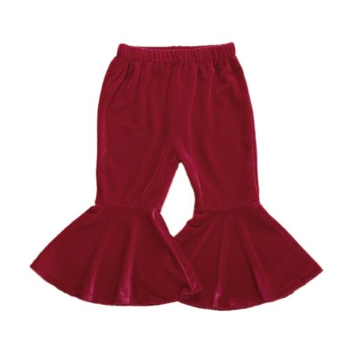 2020 New Toddler Kids Baby Girl Elastic Waist Velvet Flare Pant Bell Bottom Autumn Clothes