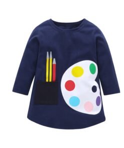 1-7 Years Kids Girl Dress Toddler Baby Long Sleeve Dresses Summer Children Clothing Girls Cotton Princess Dress Kid Tops Outfits