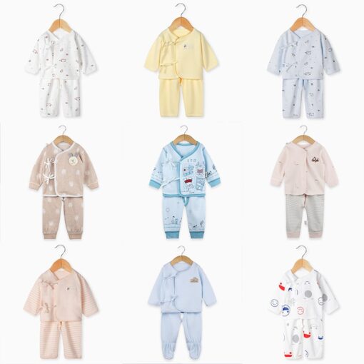 HIPAC Newborn Baby Infant Clothes Set Cotton Baby Boys Girls Tops+Pants Suits Cute Cartoon Baby Underwear All Season Style