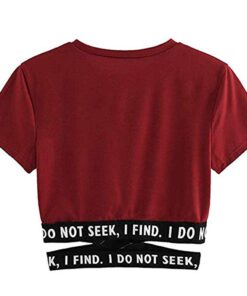 Summer Crop Top Women Top Solid Color Bandage Ladies Tshirt Womens Clothing Fashion Women Cropped T-shirt Casual Girls Shirts